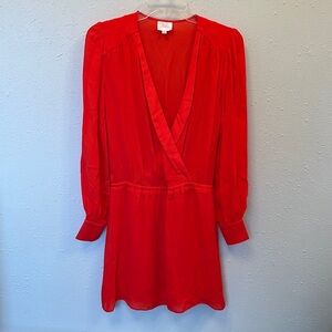 PARKER V Neck Silk Dress